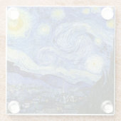 Sterrennacht Landschap Vincent van Gogh Glazen Onderzetter (Achterkant)