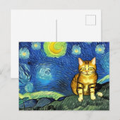 Sterrennacht Leuke Vincent Van Gogh Kat Briefkaart (Voorkant / Achterkant)