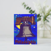 Sterrennacht Liberty Bell Briefkaart (Staand voorkant)