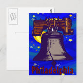 Sterrennacht Liberty Bell Briefkaart (Voorkant / Achterkant)