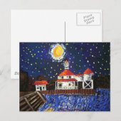 Sterrennacht Light House Briefkaart (Voorkant / Achterkant)