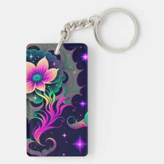 Sterrennacht Lotus Flower Acryl Sleutelhanger