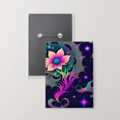 Sterrennacht Lotus Flower Button (Voorkant / Achterkant)