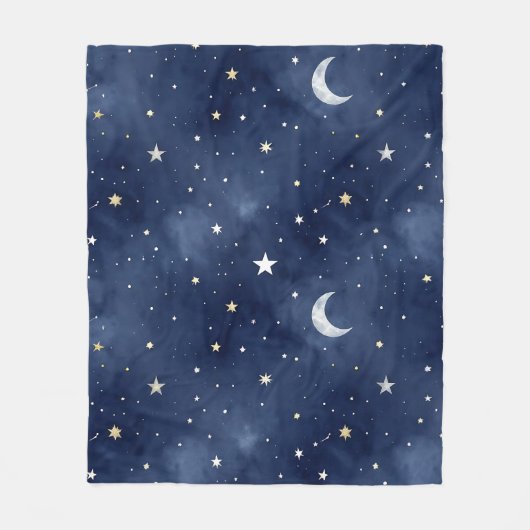 Sterrennacht Maan Constellaties Patroon Fleece Deken (Voorkant)