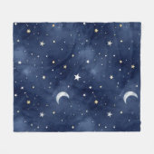 Sterrennacht Maan Constellaties Patroon Fleece Deken (Voorkant (Horizontaal))