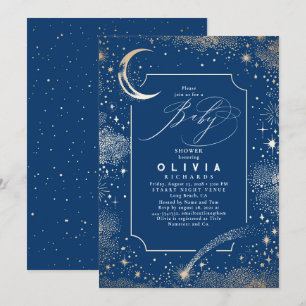 Sterrennacht Maan Mystiek Hemels Baby shower Kaart