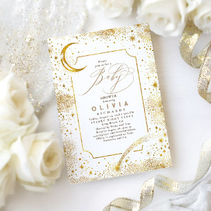 Sterrennacht Maan Mystiek Hemels Baby shower Kaart