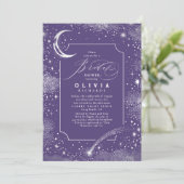 Sterrennacht Maan Mystiek Hemels Vrijgezellenfeest Kaart (Staand voorkant)