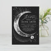 Sterrennacht Maan Mystiek Hemels Vrijgezellenfeest Kaart (Staand voorkant)