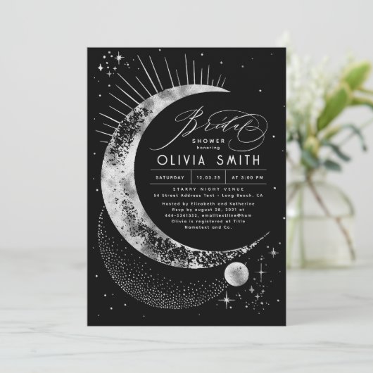 Sterrennacht Maan Mystiek Hemels Vrijgezellenfeest Kaart (Staand voorkant)