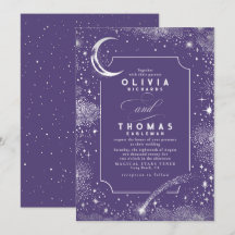 Sterrennacht maan schieten ster hemelse bruiloft