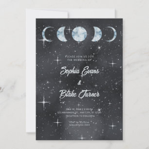 Sterrennacht maanfasen Zodiac Hemelse bruiloft Kaart