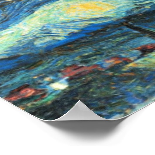 Sterrennacht maar het is groter poster (Hoek)