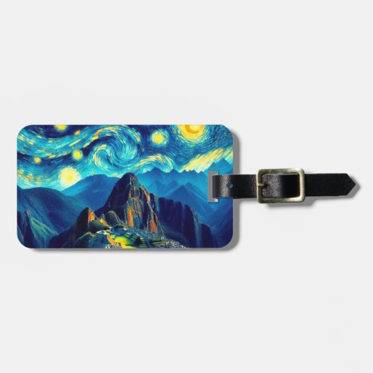 Sterrennacht Machu Picchu Peru Bagagelabel (Voorkant horizontaal)