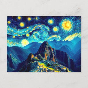 Sterrennacht Machu Picchu Peru Briefkaart