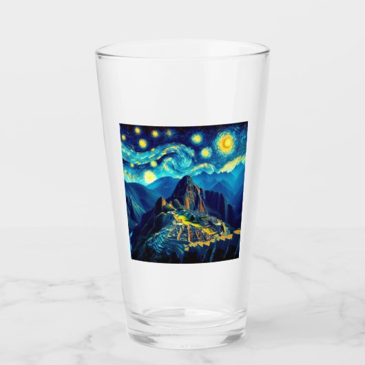 Sterrennacht Machu Picchu Peru Glas (Voorkant)