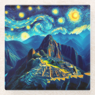 Sterrennacht Machu Picchu Peru Glazen Onderzetter