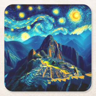 Sterrennacht Machu Picchu Peru Kartonnen Onderzetters