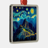 Sterrennacht Machu Picchu Peru Metalen Ornament (Rechts)