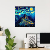 Sterrennacht Machu Picchu Peru Poster (Thuiskantoor)