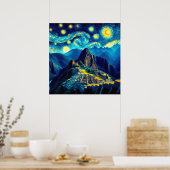 Sterrennacht Machu Picchu Peru Poster (Keuken)
