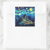 Sterrennacht Machu Picchu Peru Vierkante Sticker (Tas)