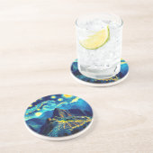 Sterrennacht Machu Picchu Peru Zandsteen Onderzetter (Zijkant)