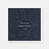 Sterrennacht marineblauw huwelijk servet (Voorkant)
