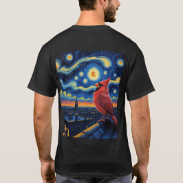 Sterrennacht met de Noordelijke Kardinaal T-shirt