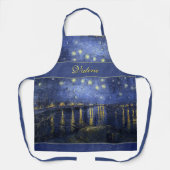 Sterrennacht met jouw naam of andere tekst schort (Voorkant)