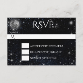 Sterrennacht met Moon RSVP-kaart RSVP Kaartje