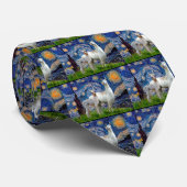 Sterrennacht met twee lamas stropdas (Opgerold)