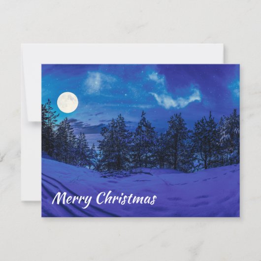 Sterrennacht met volle maan in het bos (Voorkant)