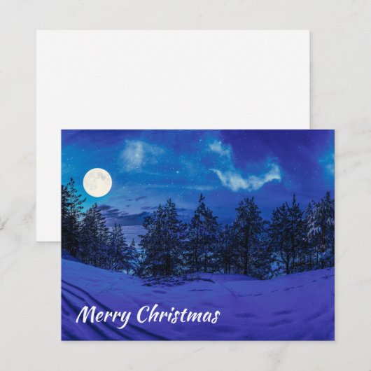 Sterrennacht met volle maan in het bos (Voorkant / Achterkant)