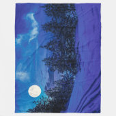 Sterrennacht met volle maan in het bos fleece deken (Voorkant)