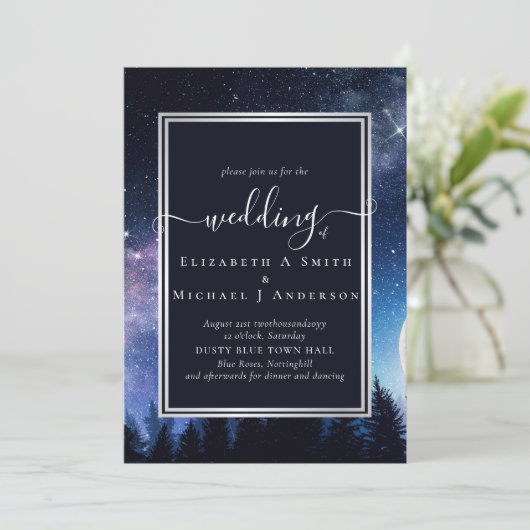 Sterrennacht Middennacht Sterren Trouwbudget (Staand voorkant)