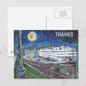 Sterrennacht Mississippi Queen, voeg tekst toe, Br Briefkaart (Voorkant / Achterkant)