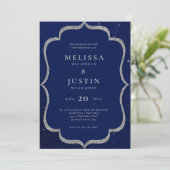 Sterrennacht Modern Simplistic Wedding Uitnodiging (Staand voorkant)