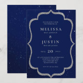 Sterrennacht Modern Simplistic Wedding Uitnodiging (Voorkant / Achterkant)