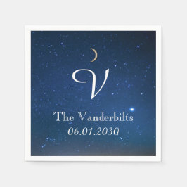 Sterrennacht Monogram Trouwservet Servetten