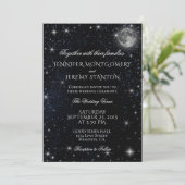 Sterrennacht Moon bruiloft uitnodiging (Staand voorkant)