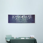 Sterrennacht Moon en Star Blue Wedding Spandoek (Beurs)