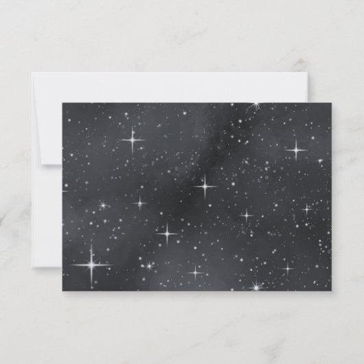 Sterrennacht Moon Phases Celestial RSVP-kaart RSVP Kaartje (Achterkant)