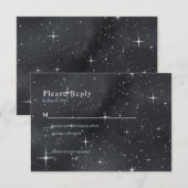 Sterrennacht Moon Phases Celestial RSVP-kaart RSVP Kaartje (Voorkant / Achterkant)