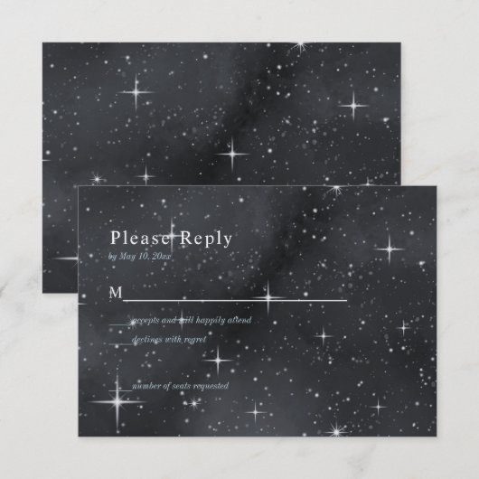 Sterrennacht Moon Phases Celestial RSVP-kaart RSVP Kaartje (Voorkant / Achterkant)