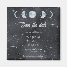 Sterrennacht Moon Phases Celestial Save the Date Magneet