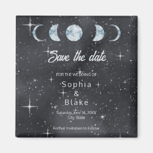 Sterrennacht Moon Phases Celestial Save the Date Magneet