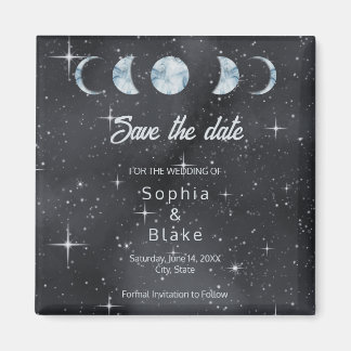 Sterrennacht Moon Phases Celestial Save the Date Magneet