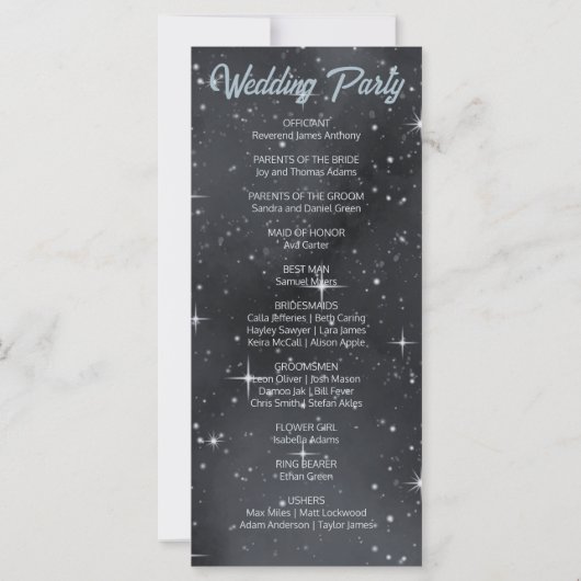 Sterrennacht Moon Phases Celestial Wedding Program (Achterkant)