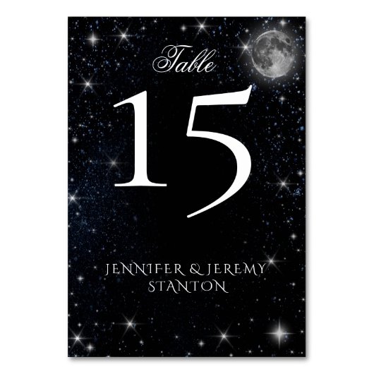 Sterrennacht Moon Tafel Kaart (Voorkant)